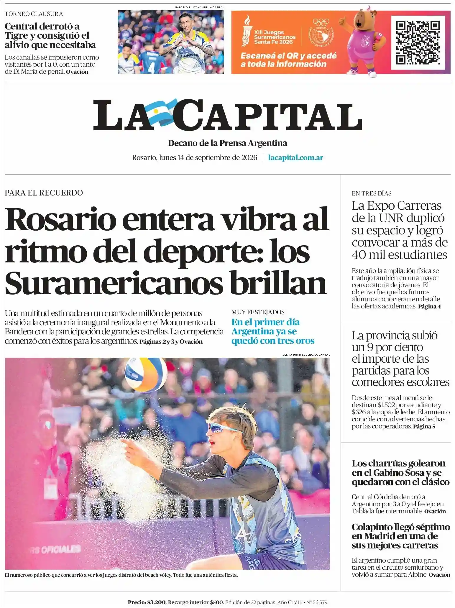 Estudios Max | RADIO ESPERANZA DIGITAL - Tapa del diario La Capital Rosario