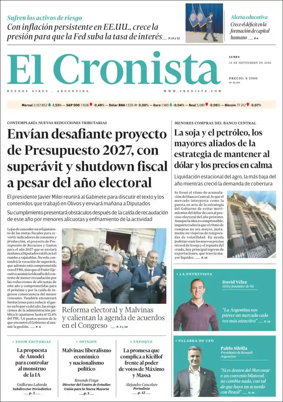 Estudios Max | RADIO ESPERANZA DIGITAL - Tapa del diario Cronista