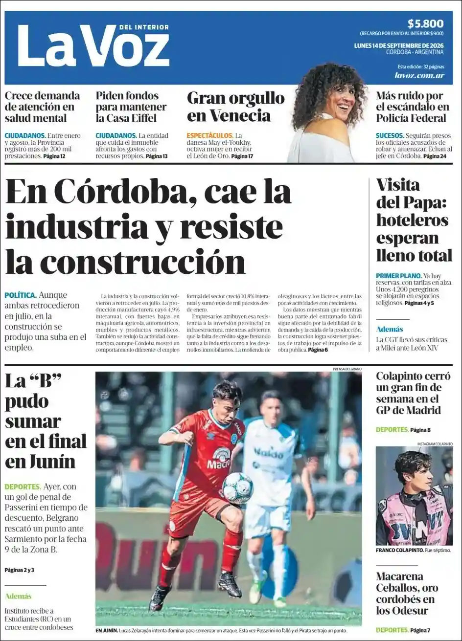 Estudios Max | RADIO ESPERANZA DIGITAL - Tapa del diario La Voz